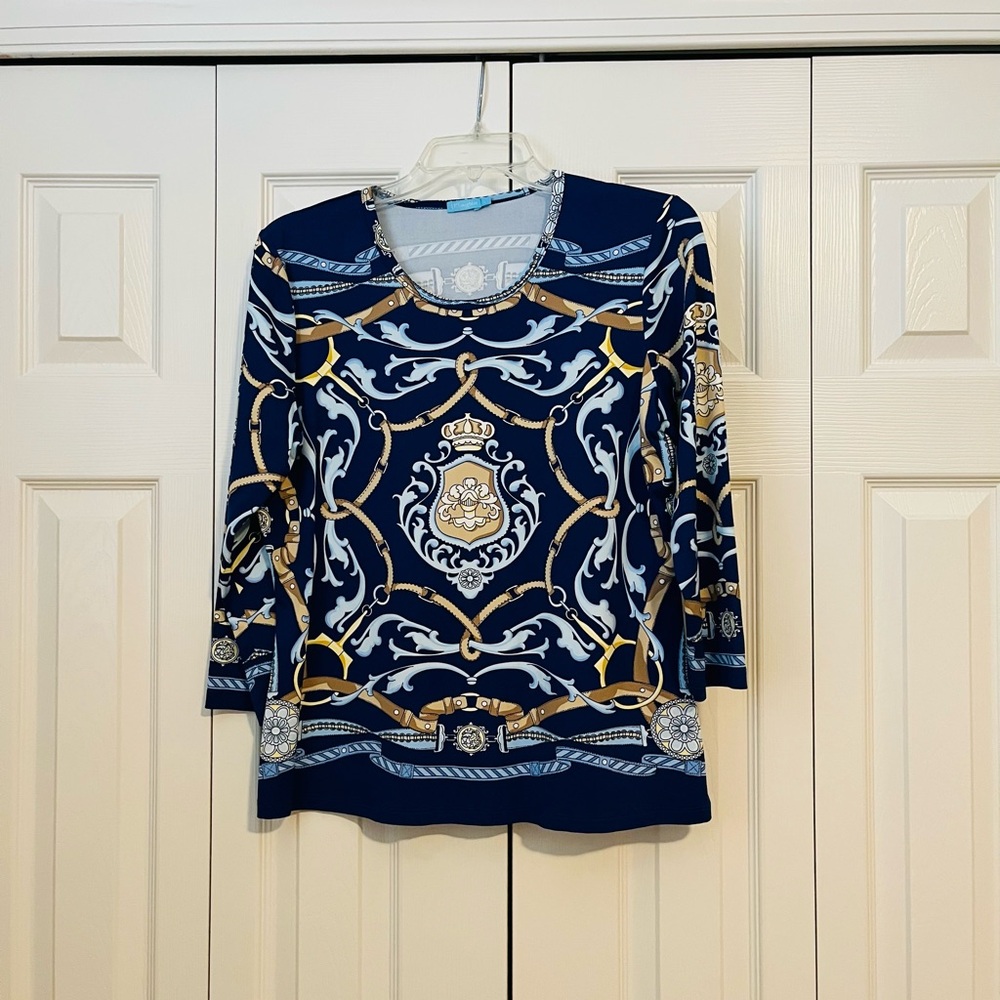 J McLaughlin Blue and Tan Women's Top